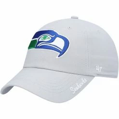 Promo 👏 Unbranded 👩 Women's '47 Gray Seattle Seahawks Miata Clean Up Legacy Adjustable Hat ⌛