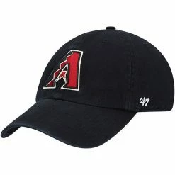 Wholesale ✨ Unbranded Men's '47 Black Arizona Diamondbacks Heritage Clean Up Adjustable Hat ❤️
