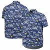 Promo 🔥 Unbranded Men's Reyn Spooner Navy West Virginia Mountaineers Classic Button-Down 👕 Shirt ✔️