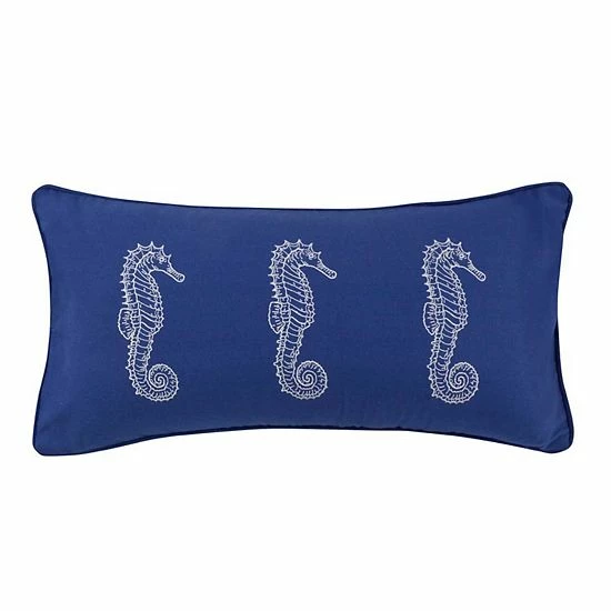 Best Pirce ๐คฉ Unbranded Levtex Home Seagate Navy Seahorse Oblong Throw Pillow ๐
