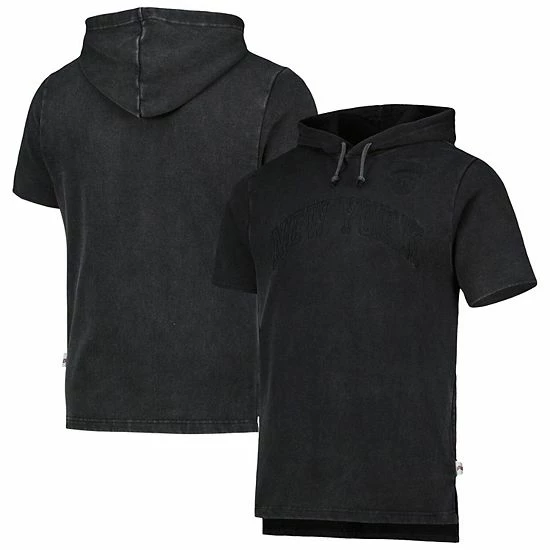 Buy 🧨 Unbranded Men's Mitchell & Ness Black New York Knicks Tonal Short Sleeve Pullover Hoodie 🤩