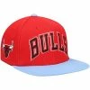New 🌟 Unbranded Men's Mitchell & Ness Red/Light Blue Chicago Bulls Hardwood Classics Satin Reload Snapback Hat ⭐