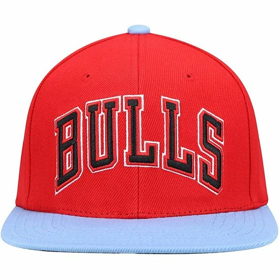 New 🌟 Unbranded Men's Mitchell & Ness Red/Light Blue Chicago Bulls Hardwood Classics Satin Reload Snapback Hat ⭐ - Image 3