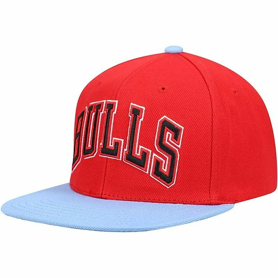 New 🌟 Unbranded Men's Mitchell & Ness Red/Light Blue Chicago Bulls Hardwood Classics Satin Reload Snapback Hat ⭐ - Image 4