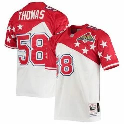 Hot Sale 🧨 Unbranded Men's Mitchell & Ness Derrick Thomas White/Red AFC 1994 Pro Bowl Authentic Jersey 👏