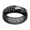 Deals 🛒 Unbranded Men's Stainless Steel Black Ion Plated Spinner American Flag Ring 🤩