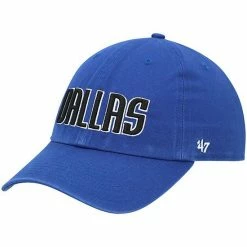 Discount 👏 Unbranded Men's '47 Royal Dallas Mavericks Clean Up Wordmark Adjustable Hat 👏