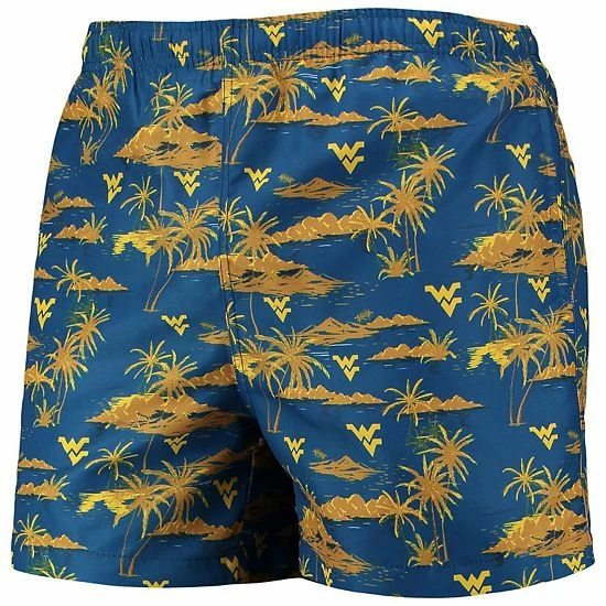 New 👍 Unbranded Men's FOCO Navy West Virginia Mountaineers Island Palm Swim Trunks 🛒 - Image 2