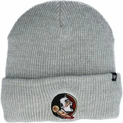 Best Sale 👍 Unbranded Men's '47 Gray Florida State Seminoles Brain Freeze Cuffed Knit Hat 👏