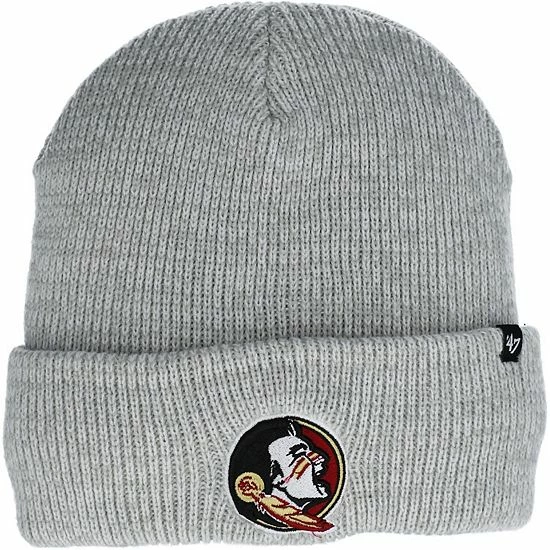 Best Sale ๐ Unbranded Men's '47 Gray Florida State Seminoles Brain Freeze Cuffed Knit Hat ๐