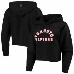 Hot Sale ✨ Unbranded 👩 Women's FISLL Black Toronto Raptors Logo Cropped Pullover Hoodie 🛒