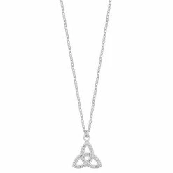Discount 🛒 Unbranded Sterling Silver Cubic Zirconia Trinity Knot Pendant Necklace 🔥