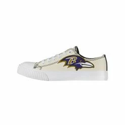 Promo 👍 Unbranded 👩 Women's FOCO Cream Baltimore Ravens Low Top Canvas 👟 Shoes ❤️
