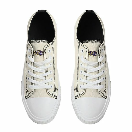 Promo 👍 Unbranded 👩 Women's FOCO Cream Baltimore Ravens Low Top Canvas 👟 Shoes ❤️ - Image 4