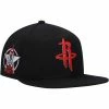 Wholesale 🤩 Unbranded Men's Mitchell & Ness Black Houston Rockets Custom Patch Snapback Hat 🛒