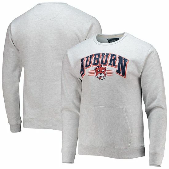 Best deal ⭐ Unbranded Men's League Collegiate Wear Heathered Gray Auburn Tigers Upperclassman Pocket Pullover Sweatshirt 🌟