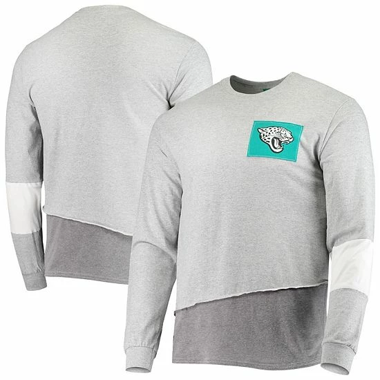 Budget 👍 Unbranded Men's Refried Apparel Gray Jacksonville Jaguars Angle Long Sleeve T-Shirt 💯