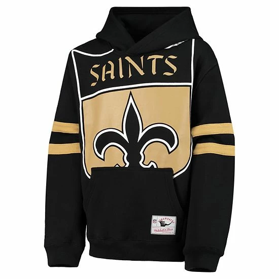 Promo 😀 Unbranded Youth Mitchell & Ness Black New Orleans Saints Big Face Pullover Hoodie 🥰 - Image 3