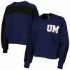 Outlet 🧨 Unbranded 👩 Women's Gameday Couture Navy Michigan Wolverines Back To Reality Colorblock Pullover Sweatshirt ✔️