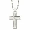 Coupon 👍 Unbranded Men's Stainless Steel Polished Cross Pendant Necklace 🛒