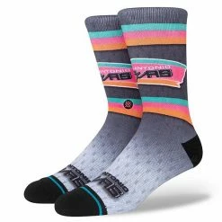 Buy 🛒 Unbranded Men's Stance San Antonio Spurs Hardwood Classics Fader Collection Crew 🧦 Socks 🧨