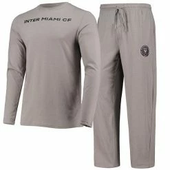 Best reviews of 🔔 Unbranded Men's Concepts Sport Black/Gray Inter Miami CF Meter Long Sleeve T-Shirt & Pants Sleep Set 😍