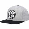 Hot Sale 🎁 Unbranded Men's Mitchell & Ness Heathered Gray/Black Brooklyn Nets Heathered Underpop Snapback Hat 🥰