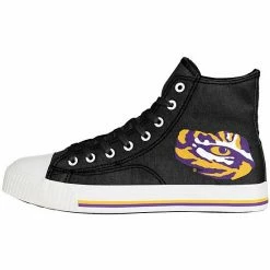 Budget 😀 Unbranded Men's FOCO LSU Tigers Big Logo High Top Canvas 👞 Shoes ❤️