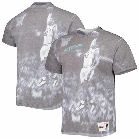 Hot Sale 😀 Unbranded Men's Mitchell & Ness Tim Duncan Gray San Antonio Spurs Above The Rim Sublimated T-Shirt ✔️