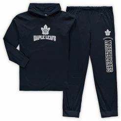 Flash Sale 😍 Unbranded Men's Concepts Sport Navy Toronto Maple Leafs Big & Tall Pullover Hoodie & Joggers Sleep Set ❤️