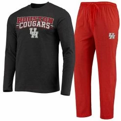 Brand new 😉 Unbranded Men's Concepts Sport Red/Heathered Charcoal Houston Cougars Meter Long Sleeve T-Shirt & Pants Sleep Set 😀