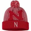 Wholesale ✨ Unbranded Men's Top Of The World Scarlet Nebraska Huskers Line Up Cuffed Knit Hat With Pom 🛒