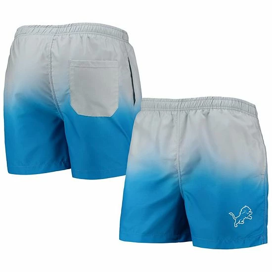 Flash Sale ๐ Unbranded Men's FOCO Silver/Blue Detroit Lions Dip-Dye Swim Shorts โ๏ธ