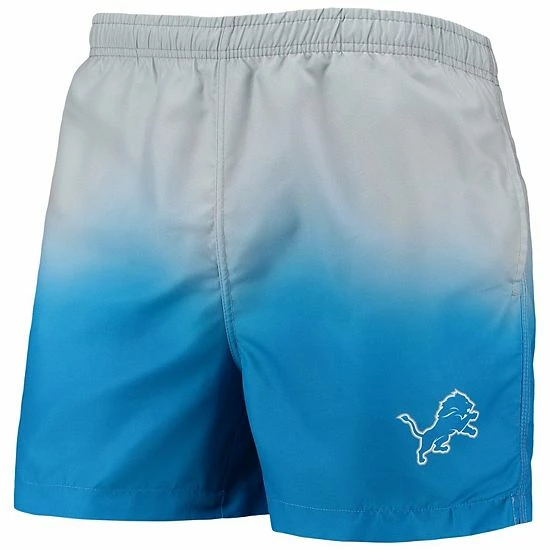 Flash Sale ๐ Unbranded Men's FOCO Silver/Blue Detroit Lions Dip-Dye Swim Shorts โ๏ธ - Image 3