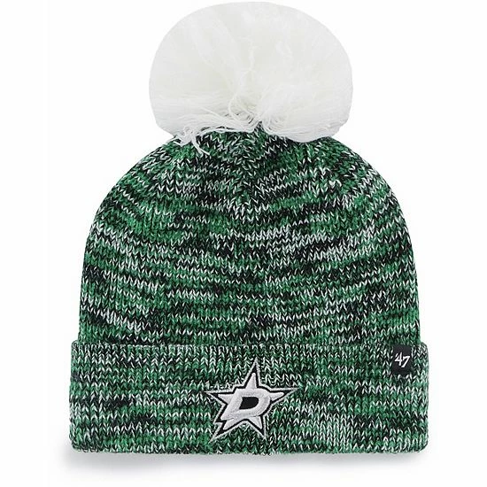 Brand new ๐ Unbranded ๐ฉ Women's '47 Kelly Green Dallas Stars Triple Cross Cuffed Knit Hat With Pom ๐