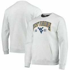 Promo 🥰 Unbranded Men's League Collegiate Wear Heathered Gray West Virginia Mountaineers Upperclassman Pocket Pullover Sweatshirt ❤️
