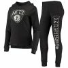 Flash Sale 🔔 Unbranded 👩 Women's Concepts Sport Black Brooklyn Nets Hoodie & Pants Sleep Set 🎁