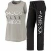 Flash Sale ❤️ Unbranded 👩 Women's Concepts Sport Black/Gray Chicago White Sox Meter Muscle Tank Top & Pants Sleep Set 🔔