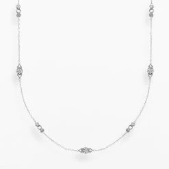Cheapest 🔔 Unbranded Silver Plate Diamond Accent Openwork Station Necklace 👏