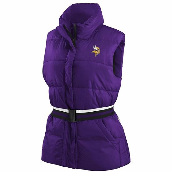 Wholesale ❤️ Unbranded 👩 Women's WEAR By Erin Andrews Purple Minnesota Vikings Full-Zip Puffer Vest With Belt 🎉 - Image 3