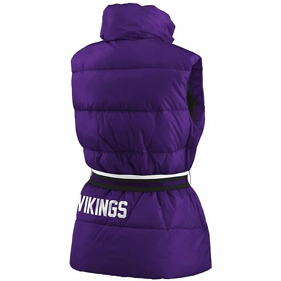 Wholesale ❤️ Unbranded 👩 Women's WEAR By Erin Andrews Purple Minnesota Vikings Full-Zip Puffer Vest With Belt 🎉 - Image 4