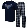 Deals 🎉 Unbranded Men's Concepts Sport Navy/Gray Dallas Mavericks Badge T-Shirt & Pajama Pants Sleep Set 🔔