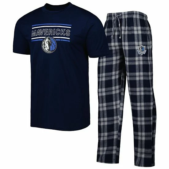 Deals 🎉 Unbranded Men's Concepts Sport Navy/Gray Dallas Mavericks Badge T-Shirt & Pajama Pants Sleep Set 🔔 - Image 2