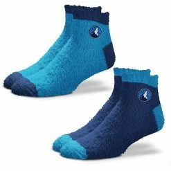 New 🔔 Unbranded 👩 Women's For Bare Feet Minnesota Timberwolves 2-Pack Team Sleep Soft 🧦 Socks 🥰