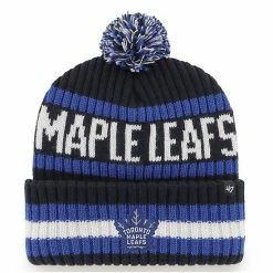 Brand new 😉 Unbranded Men's '47 Navy Toronto Maple Leafs Bering Cuffed Knit Hat With Pom 👍