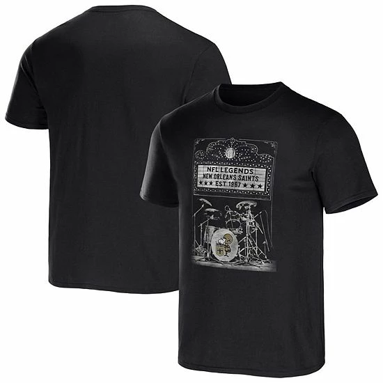 Best Sale ⭐ Unbranded Men's NFL X Darius Rucker Collection By Fanatics Black New Orleans Saints Band T-Shirt 🌟