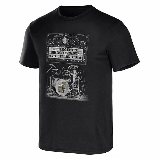 Best Sale ⭐ Unbranded Men's NFL X Darius Rucker Collection By Fanatics Black New Orleans Saints Band T-Shirt 🌟 - Image 3