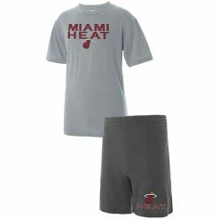 Best reviews of 😉 Unbranded Men's Concepts Sport Gray/Heathered Charcoal Miami Heat T-Shirt And Shorts Sleep Set 👏