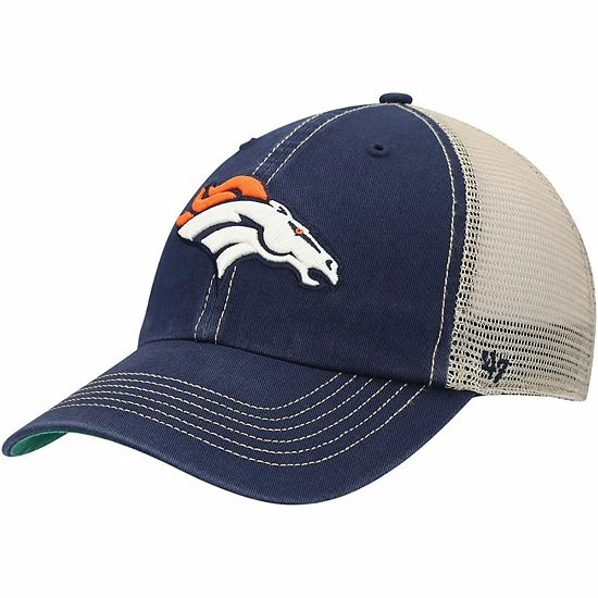Outlet ๐ Unbranded Men's '47 Navy/Natural Denver Broncos Trawler Trucker Clean Up Snapback Hat ๐