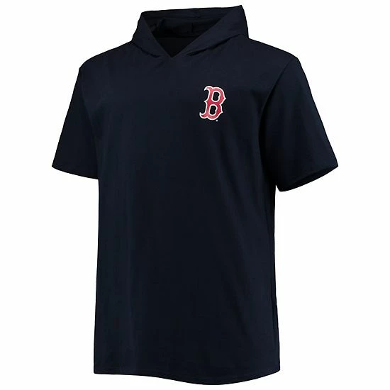 Budget ✔️ Unbranded Men's Navy Boston Red Sox Big & Tall Jersey Short Sleeve Pullover Hoodie T-Shirt ❤️ - Image 2